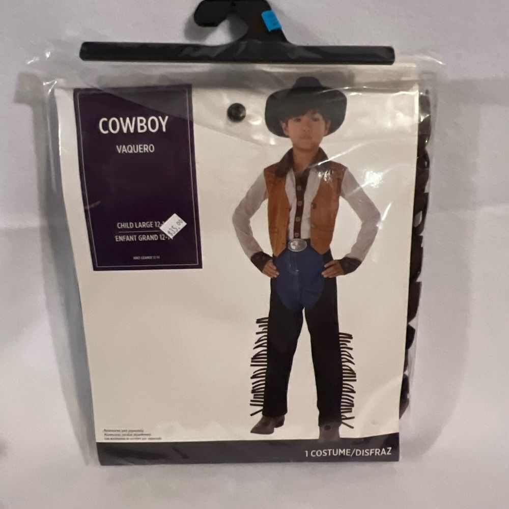 Party City Cowboy Costume for Kids - Brown and Blue